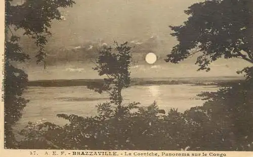 Congo AEF Brazzaville la Corniche panorama sur le Congo