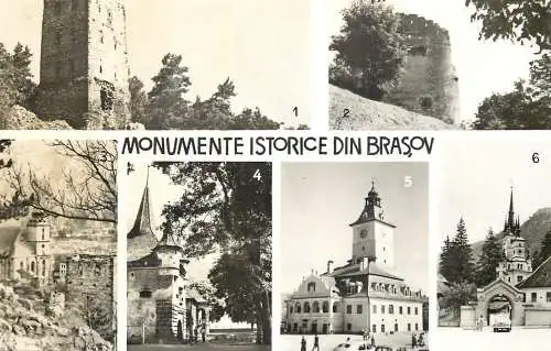 Postcard Romania monumente istorice din Brasov