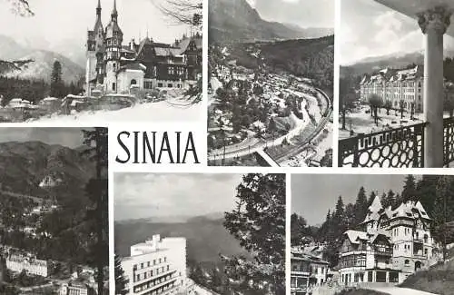 Postcard Romania Sinaia castle multiple