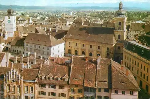 Postcard Romania Sibiu vedere din oras 1969