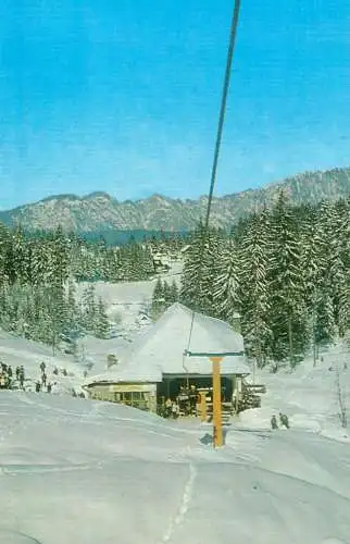 Postcard Romania iarna la Predeal teleski