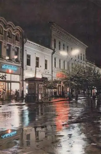 Postcard Romania Cluj nocturna 1962