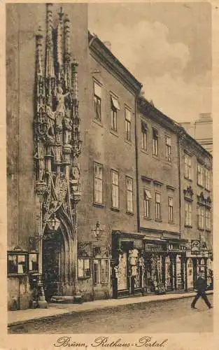 Postcard Czech Republic Brunn rathaus portal