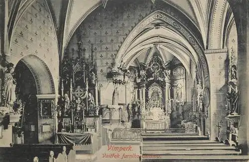 Postcard Czech Republic Vimperk church interior
