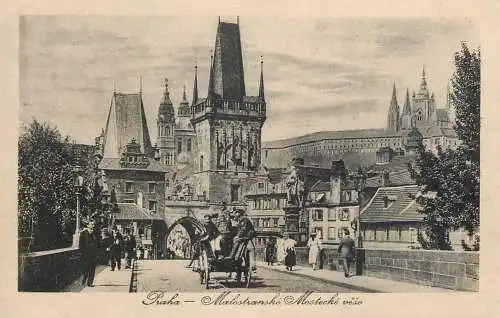 Postcard Czech Republic Prague Malostranski Mostecki vezo