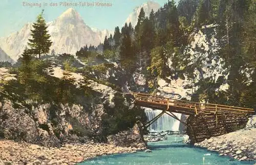 Postcard Czech Republic Eingang in das Pisenca Tal bei Kronau