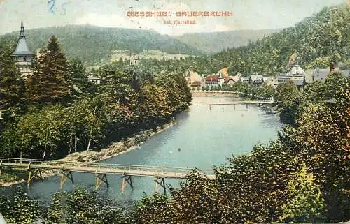 Postcard Czech Republic Giesshubl Sauerbrunn bei Karlsbad