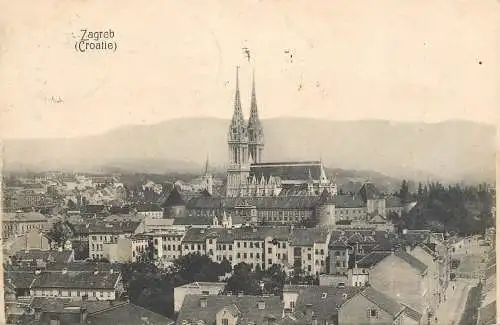 Postcard Croatia Zagreb katedrala i Franjevacka crkva