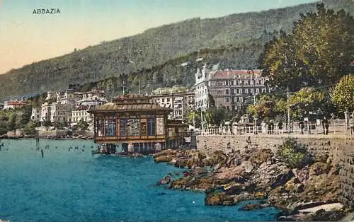 Postcard Croatia Abbazia coastal scene