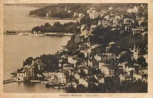 Postcard Croatia Volosca Abbazia panorama