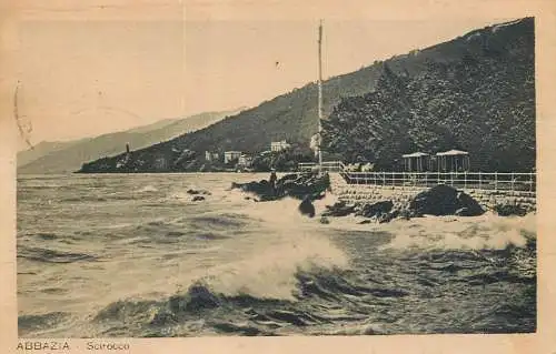 Postcard Croatia Abbazia Scirocco