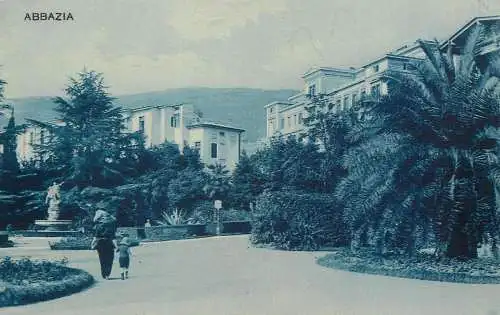 Postcard Croatia Abbazia promenade
