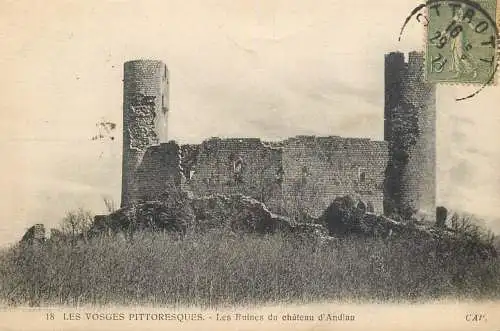 Postcard France Vosges les ruines du chateau d'Andlau