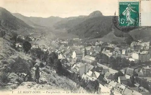 Postcard France Le Mont Dore vue generale la Vallee de la Dogne et le Capucin