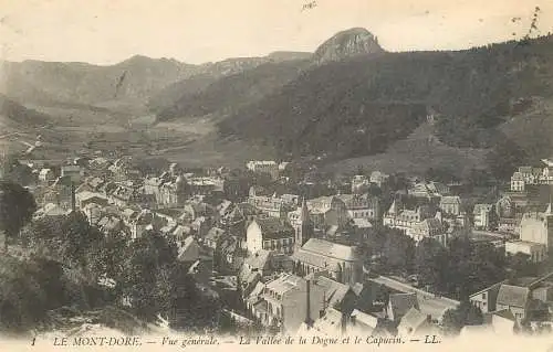 Postcard France Le Mont Dore vue generale la Vallee de la Dogne et le Capucin