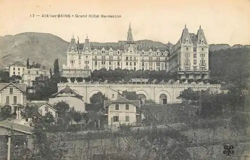 Postcard France Aix les Bains Grand Hotel Bernascon