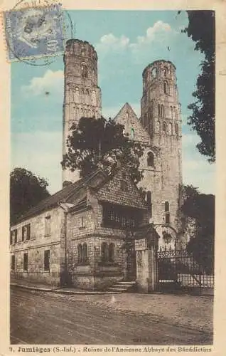 Postcard France Seine Inferieure ruines de l'Ancienne abbaye des Benedictins