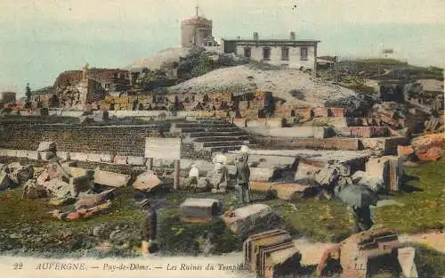 Postcard France Auvergne Puy de Dome les ruines du temple