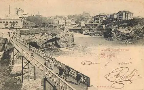 Postcard France Biarritz promenade