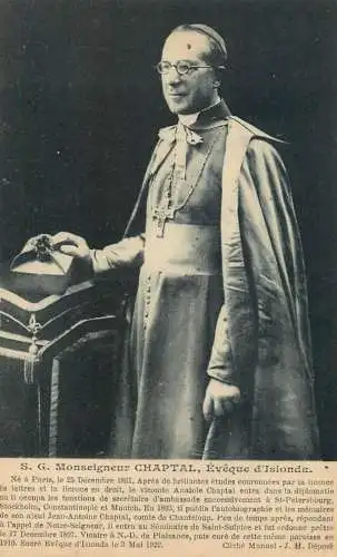 Postcard France S.G. Monseigneur Chaptal eveque d'Isionda
