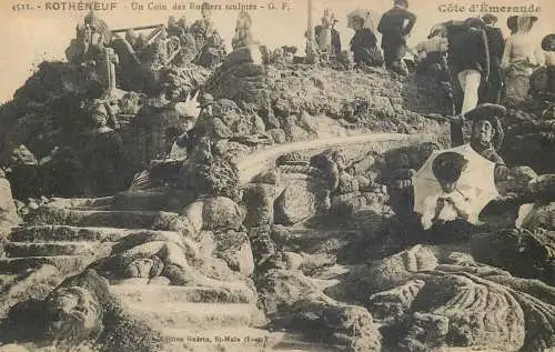 Postcard France Rotheneuf un coin des Rochers sculptes cote d'Emeraude