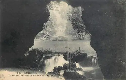 Postcard France Evreux la grotte du jardin botanique