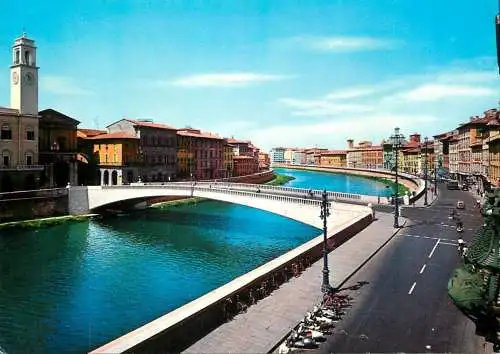 Postcard Italy Pisa Arno quai