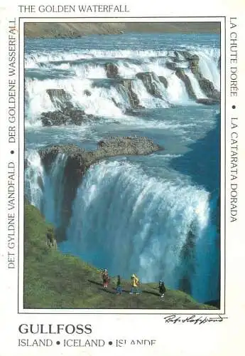 Postcard Iceland Gullfoss Island and waterfall