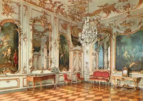 Postcard Germany Potsdam schloss Sanssouci concert room