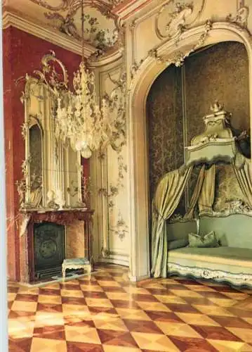 Postcard Germany Potsdam schloss Sanssouci Frederic II bedroom