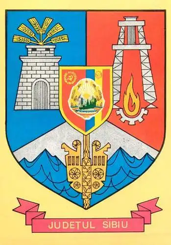 Romania heraldry district crest Sibiu country