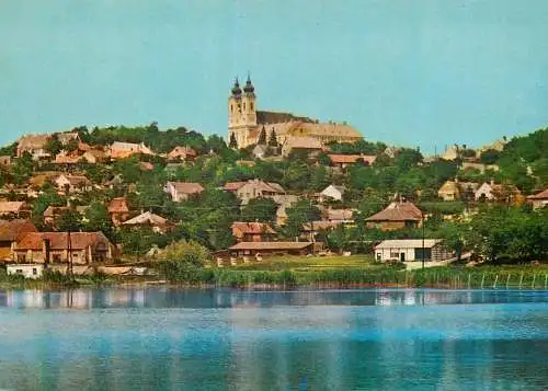 Postcard Hungary Tihany panorama