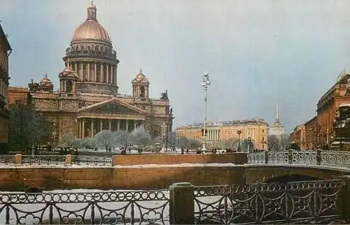 Postcard Russia Leningrad St Isaac's square