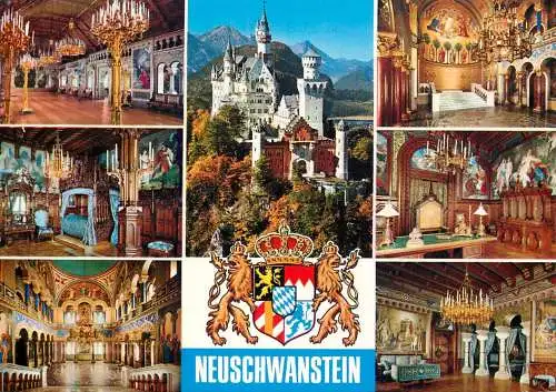 Postcard Germany Royal castle Neuschwanstein 1982