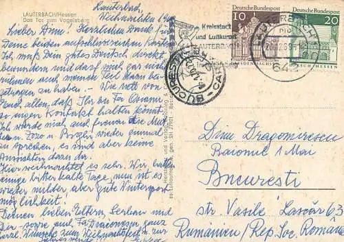 Postcard Germany Hessen aerial view