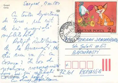 Postcard Hungary Szeged multi view