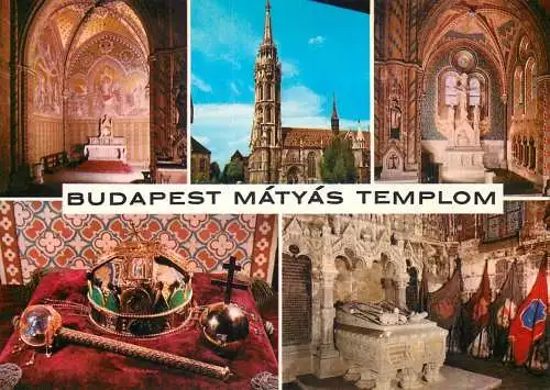 Postcard Hungary Budapest Mattias church