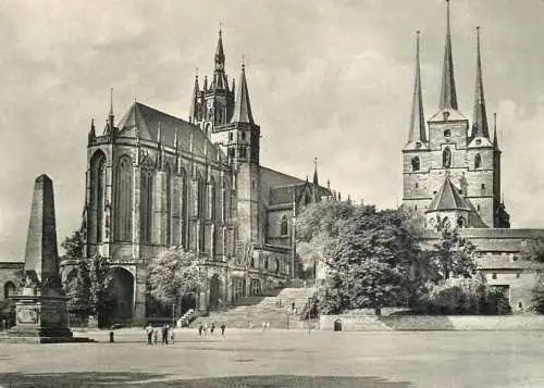 Postcard Germany Erfurt dom und Severikirche