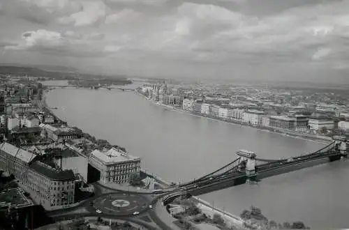 Postcard Hungary Budapest aerial