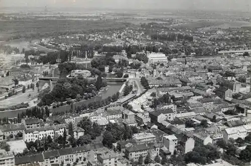 Postcard Hungary Gyor aerial view