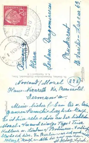 Postcard Germany Koblenz region map