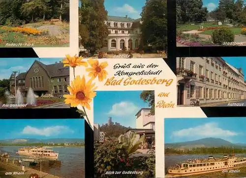 Postcard Germany Bad Godesberg multi view