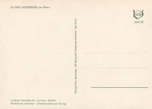 Postcard Germany Bad Godesberg am Rhein