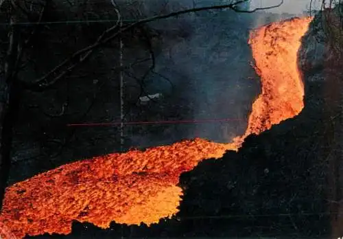 Postcard Italy Etna volcano eruption 1972