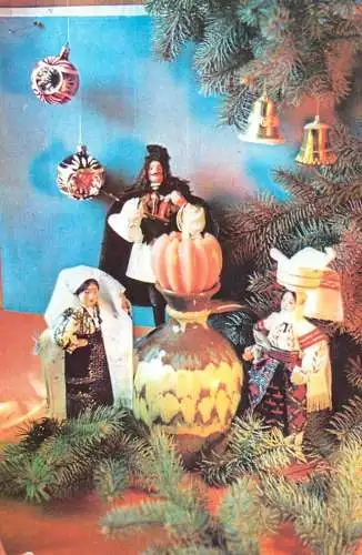 Winter Holidays miniature dolls ornaments wearing traditional costumes