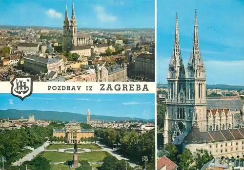 Postcard Croatia Zagreb multi view