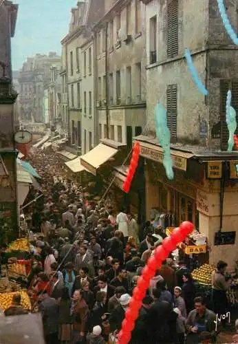 Postcard France Paris la rue Mouffelard 1963