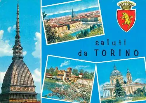 Postcard Italy Saluti da Torino