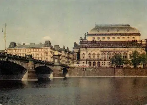 Postcard Czech Republic Prague narodni divadlo