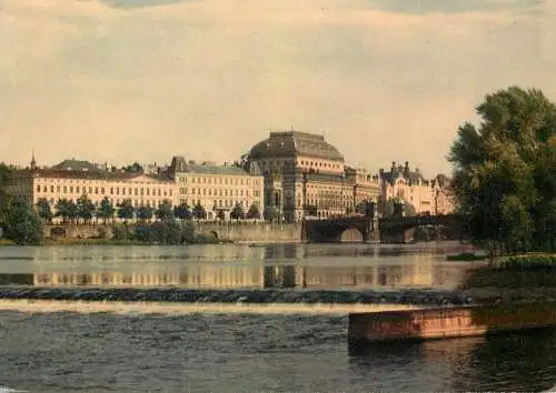 Postcard Czech Republic Prague narodni divadlo